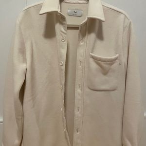 Aritzia TNA Cream Polar Shirt Jacket